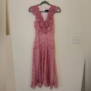 Saloni Pink Midi Dress